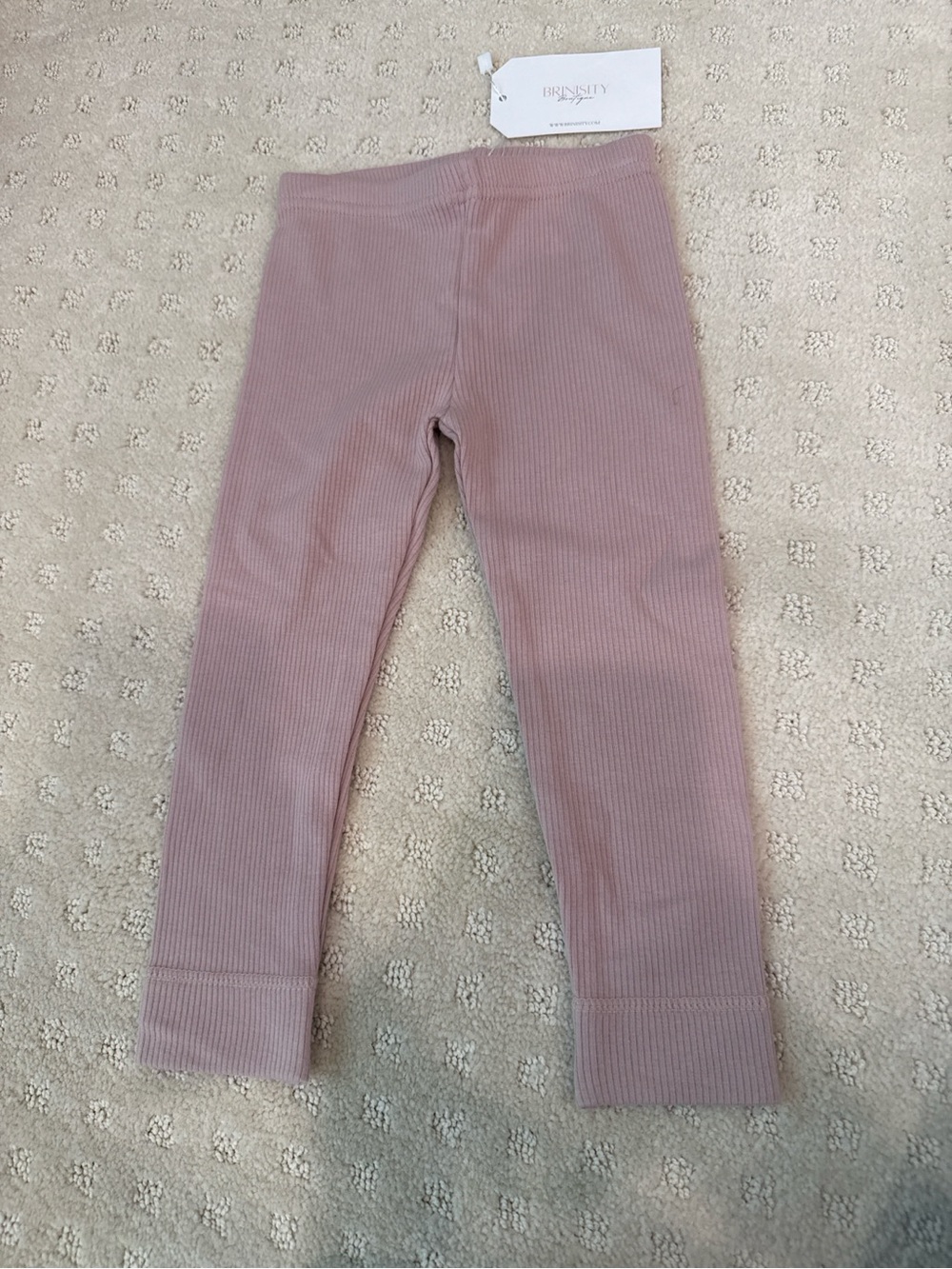 Jamie Kay Organic Cotton Ribbed Leggings Dusty Pink Size 1Y
